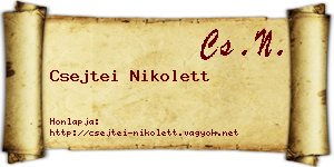 Csejtei Nikolett névjegykártya