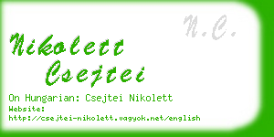 nikolett csejtei business card